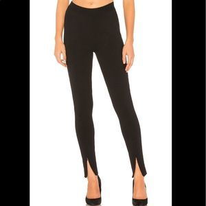 NWT Revolve Rebecca Vallance Violet High Rise Ribbd Knit Ankle Zipper Black Pant